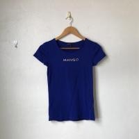 ราคา เสื้อยืดแขนสั้น สีน้ำเงิน แบรนด์ MANGO แท้ (15860619743)