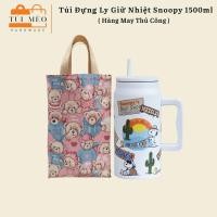 ราคา กระเป๋าผ้าสองชั้นสําหรับถ้วยเก็บความร้อนพร้อมที่จับ Snoopy 1500ml - กระเป๋าเย็บผ้าแฮนด์เมด (28981404893)