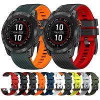 ราคา Quickfit 22 มม.26 มม.Gramin สายนาฬิกาซิลิโคนสําหรับ Garmin Fenix 5 5X 6X 7 7X Pro/Epix Pro (Gen 2) TACTIX/Mk2 Mk2i G1/MARQ/Enduro 2 สาย (26806182164)
