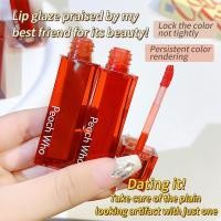 ราคา เวอร์ชันภาษาอังกฤษ PEACHWHO Ruby Velvet Matte Lip Glaze Moisturizing Natural ง่ายต่อการสี (45607281138)