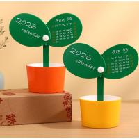 ราคา 2026 ปฏิทินตั้งโต๊ะดอกทานตะวันกระถางออกแบบพลาสติกรายเดือนปฏิทินโต๊ะปฏิทินตารางผู้ถือปากกาเครื่องเขียนกล่องเก็บ (49100969900)