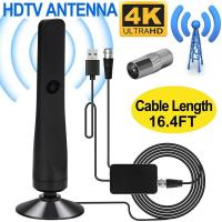 ราคา เสาอากาศทีวีในร่มดิจิตอลขยายสัญญาณ HDTV Booster รองรับ 4K HD 1080P ระยะยาว (16.4FT) (25219551415)