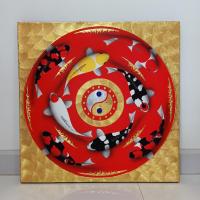 ราคา ภาพปลาคาร์ฟ ปลาคาร์ฟ 8 ตัว ภาพวาดสีน้ำ บนผืนผ้าใบ ขนาด 60 x 60 ซม. สำหรับเสริมฮวงจุ้ย บ้าน อาคาร สถานที่ (22780471486)