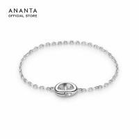 ราคา ANANTA Ouroboros Bracelet สร้อยข้อมือฝังเพชรแล็บ เงินชุบทองขาว (24697367910)