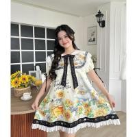 ราคา พร้อมส่งBLT เดรสทรงปล่อยสีเหลืองลายดอกทานตะวัน น่ารักมาก (26064363415)