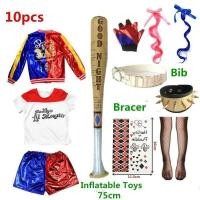 ราคา C Christmas New Year Carnival Kids Girls Suicide Harley Cosplay Costumes Squad Quinn Monster Joker (45351727064)