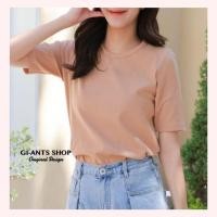 ราคา 3.3(อก38-40")เสื้อคอชิดแขนศอก ผ้าร่อง Giants ผอมมาก (22927492145)