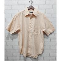 ราคา เสื้อเชิ้ตแขนสั้น UNIQLO ของแท้ โทนสีพีชลายทาง อก 40 ยาว 27.5" (47105861781)