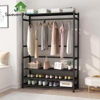 ราคา Sweven Home ราวตากผ้า ราวผ้า ตู้เสื้อผ้า เก็บเสื้อผ้าในห้อง สไตล์โมเดิร์น พร้อมชั้นวางของ สามารถประกอบเองได้ง่ายๆ (28744024921)