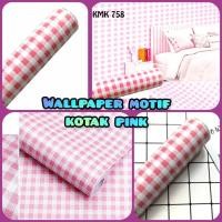 ราคา WALLPAPER 758 WALPAPER สติ๊กเกอร์ติดผนังสีชมพูสแควร์สติ๊กเกอร์ติดผนังห้องครัวผนังตกแต่งบ้าน (43055783670)
