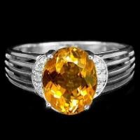 ราคา แหวนเงินแท้ 925 พลอยซิทริน Citrine น้ำหนัก 3.16 กะรัต สีหลืองทอง สวยไฟดีค่ะ (17366068820)