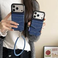 ราคา เคสโทรศัพท์หนังนูนสําหรับ iPhone 17 15 16 14 Pro Max แฟชั่นลายยีนส์ plug-in card ฝาครอบป้องกัน (57803412289)