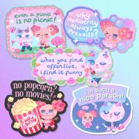 ราคา Notsoweirdo - สติ๊กเกอร์ Pichi & Rika Glitter Jumbo, สติ๊กเกอร์ Die Cut กันน้ําไวนิล (40274099141)