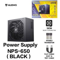 ราคา มีส่งด่วน สินค้าใหม่ Power 650w nubwo NPS650 มีสีดำ / สีขาว (24pin) X1)(4+4 pin) x2) (P6+2 Pin) x 1 (26818865476)