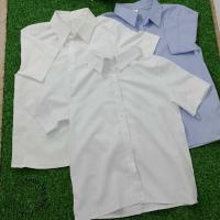 ราคา เสื้อนักเรียนสาวอวบ เสื้อนิสิตนักศึกษาทรงบอย ผ้าขาวโอโม่สว่าง (24551433661)