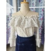 ราคา #2Hand เสื้อปาดไหล่ ลายดอก แขนสามส่วน (27656948565)