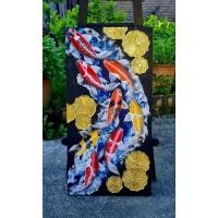 ราคา ภาพวาดปลาคราฟมงคลขนาด40×80cm (28068561957)
