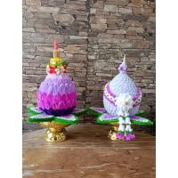 ราคา พานไหว้ครู พานลวดกำมะหยี่ (พร้อมจัดส่ง 1 คู่)พานพุ่มขนาด5 นิ้วพาน 14 cm พานไหว้ครูลวดกำมะหยี่ พานวันครู (58110312455)