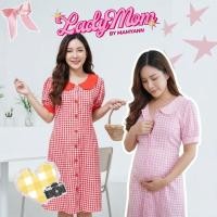 ราคา เดรสคนท้องลายสก็อต ชุดให้นมลูก ใส่คลุมท้องได้ถึงคลอด (56260404729)