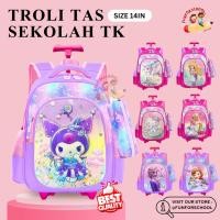 ราคา FFS กระเป๋าเป้สะพายหลังรถเข็นอนุบาลสําหรับสาว Sanrio Kuromi Sofia Princess Hello Kitty Frozen Unicorn ตัวอักษรนําเข้า 6D นูนวัสดุไนลอน (57656183513)