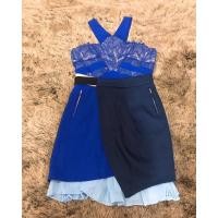 ราคา เดรสสั้นแขนกุดแต่งลูกไม้ ผ้าหนา (4060327132)