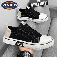 ราคา 【Venous】 2025 รองเท้าผ้าใบสีดำสำหรับผู้ชาย รองเท้าผ้าใบสำหรับผู้ชายแบบเกาหลีแท้ รองเท้าผ้าใบผู้ชายแบบตัดต่ำ (29730792428)
