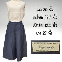 ราคา PORTLAND กางเกงมือสองกางเกงขากว้างผ้าโพลีสีน้ำเงินเข้ม ซิปหน้า มีกระเป๋าสอดข้าง (18205935639)