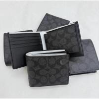 ราคา COACH Double BILLFOLD WALLET IN SIGNATURE CANVAS (กระเป๋าตังชายแบบมีไส้) (2723162102)