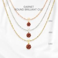 ราคา สร้อยคอโกเมนแท้ (Garnet) กลมห้าเตยพรีเมียม เงินแท้ 925 ชุบทองคำขาว/ทอง /โรสโกลด์ จี้พลอย GEORGE Jewelry (45256353262)