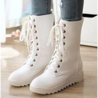 ราคา รองเท้าบูทแฟชั่น สีขาว หนังนิ่มๆ ใช้เป็นรองเท้าดรัมเมเยอร์ได้ (Size 34-43) (430042190)