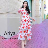 ราคา เดรสยาวสกรีนลายหหัวใจ♥️งานป้าย: Ariya xl (7333627495)