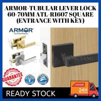 ราคา Armor Tubular Lever Handle ATL R1607 Entrance Lock/ความเป็นส่วนตัว/เกราะ 1607 ประตูล็อค Matt สีดําล็อค Silver Tubular Lock (45359632853)