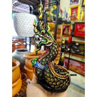 ราคา องค์พญานาคราช สูง 8.5 นิ้ว บูชาพญานาค เสริมโชคลาภ และความอุดมสมบูรณ์ พญานาค สีดำ นาค พญานาคพ่นน้ำ รูปปั้น งานปั้น (29081894960)