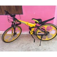 ราคา จักรยานเสือภูเขาพับได้ T-bike ขนาด 26 นิ้ว(สีเหลือง) (899122743)