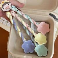 ราคา Lanf เซรามิคด้ามยาว Star ช้อนในครัวเรือนช้อนกวนดอกไม้ช้อนกาแฟ EN (42476836361)