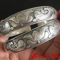 ราคา สไตล์ชาติพันธุ์แม้วสร้อยข้อมือเงินชาติพันธุ์ดอกบัวราศีมีนสร้อยข้อมือคู่นิตยสารโบราณผู้ชายผู้หญิงสไตล์เดียวกันวัตถุเก่าสร้อยข้อมือเงิน12.29.13 (49954095002)