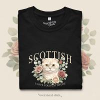 ราคา เสื้อยืดลายแมว Mini Scottish สก็อตติช [Classic Cotton 100% by Oversized Club] (26744487656)
