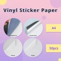 ราคา A-SUB Transparent/Glossy/Matte Self-Adhesive Vinyl Sticker Paper for Inkjet printer 50pcs DIY Gift A4 Size (18893354775)