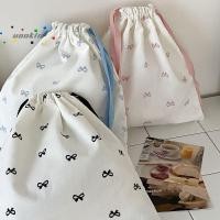 ราคา UOOKIN Bow Print Drawstring Backpack, Large Capacity Lightweight Storage Hanging Bag, Portable Folding Canvas Pouch Travel (47958426420)