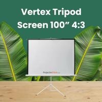 ราคา Vertex Tripod Screen 100 นิ้ว 4:3 จอขาตั้ง จอโปรเจคเตอร์ (60x80 inch) (160x212 cm) สำหรับฉาย projector ม้วนเก็บอัตโนมัติ (29080634226)