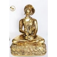 ราคา พระอุปคุต พระบัวเข็ม ทำจากทองเหลืองแท้​ ผิวขัดเงา พิมพ์ใส่หมวกรูปใบบัวขนาดหน้าตัก 9" (19346729455)