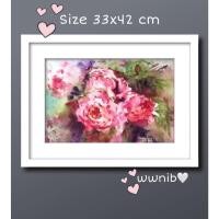 ราคา "ภาพดอกกุหลาบ" ภาพวาดสีน้ำไม่รวมกรอบ ขนาด 19 x 28 ซม. ww ของขวัญ A044 (3673769352)