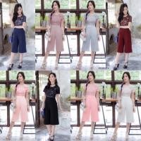 ราคา PE1620 จั้มสูทลูกไม้ทรงขาบาน 6 ส่วน งานผ้าซาร่า เอวยืดสม็อคหลัง ตรงช่วงตัวมีซับใน (2880092869)