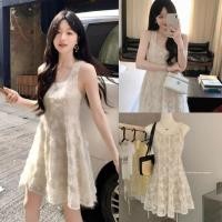 ราคา ❤ Y5582 เดรสสั้น แขนกุด ผ้าลายลูกไม้อย่างดี ชายแต่งระบาย มีซับในอย่างดี ลายสวย แฟชั่นเกาหลี TAG Yjia (53359442977)