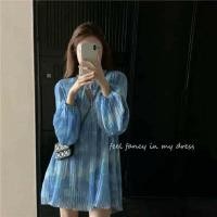 ราคา มินิเดรสอัดพลีทสีฟ้า งานป้ายมือ1 ตัวสุดท้าย Sale (7655648422)