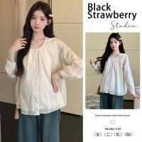 ราคา เสื้อเชิ้ตสตรอเบอรี่สีดำ ลายดอกไม้ แฟชั่นทันสมัย ซิปสั้น (47308073900)