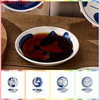 ราคา RADIANTSYNC จานปรุงรส, 10 ซม. Lucky Cat รูปแบบจานซอสขนมหวานเซรามิก, จานเล็กสไตล์ญี่ปุ่น Underglaze จานซูชิผลไม้ (51860385768)