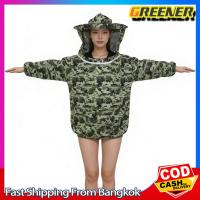 ราคา Greener ชุดกันผึ้ง กันแมลง เสื้อคลุมจับผึ้ง ป้องกันแมลง ใส่ตัดหญ้า มีกระเป๋า พรางครึ่งตัว ชุดป้องกันผึ้ง (50658788106)