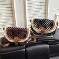 ราคา JOUST Ladies Flap Crossbody Bag, Polka Dots Contrast Elegant Portable Handbag, Portable Sweet Lace Lightweight French Vintage Canvas Sling Bag Date Night (47360422052)