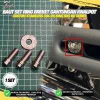 ราคา GUNDAN CUSTOM STAINLESS EXHAUST BRACKET RING SET BOLT RX KING RXS RX SERIES M8X25 ANTI-RUST 1 ชุด (1 สายฟ้า 1 แหวน) (47007293175)